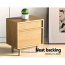 Artiss Bedside Table 2 Drawers with Shelf - BERTHA Oak-6