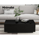 Artiss Coffee Table 4 Drawers Black Trevi-3