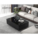 Artiss Coffee Table 4 Drawers Black Trevi-7