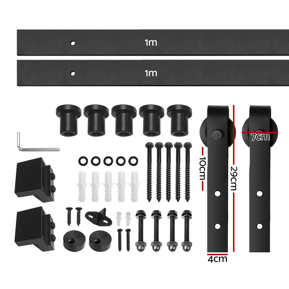 Cefito Sliding Barn Door Hardware Track Set 2m - 0