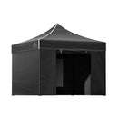 Instahut Gazebo Pop Up Marquee 3x3m Folding Tent Wedding Gazebos 500D Black-1