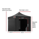 Instahut Gazebo Pop Up Marquee 3x3m Folding Tent Wedding Gazebos 500D Black-2
