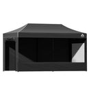 Instahut Gazebo 3x6 Pop Up Marquee Folding Tent Wedding Gazebos Camping Outdoor Shade Canopy Black-1