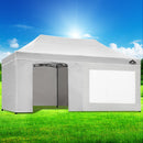 Instahut Gazebo Pop Up Marquee 3x6 Folding Tent Gazebos 500D Oxford Fabric White-7
