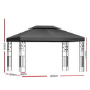 Instahut Gazebo 4x3m Marquee Outdoor Wedding Party Event Tent Home Iron Art Shade Grey-2
