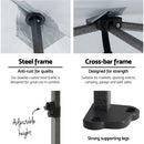 Instahut Gazebo Pop Up Marquee 3x6 Folding Tent Wedding 500D Oxford Fabric White-5