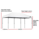 Instahut Gazebo Pop Up Marquee 3x6 Folding 500D Wedding Tent Base Pod White-2
