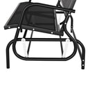 Gardeon Outdoor Garden Bench Seat Swing Glider Rocking 2 Seater Patio Furniture Black-4