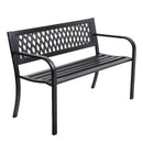 Gardeon Outdoor Garden Bench Seat Steel Outdoor Furniture 2 Seater Park Black-1