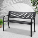 Gardeon Outdoor Garden Bench Seat Steel Outdoor Furniture 2 Seater Park Black-7