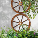 Gardeon Garden Decor Outdoor Ornament 2X Wooden Wagon Wheel-8