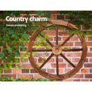 Gardeon Garden Decor Outdoor Ornament Wooden Wagon Wheel-3