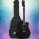 Alpha 42 Inch Acoustic Guitar 12 Strings w/ Equaliser Electric Output Jack Black-4