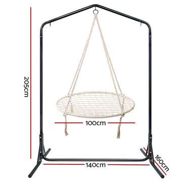 Gardeon Hammock Chair with Stand Nest Web Outdoor Swing 100cm - 0