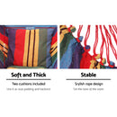 Gardeon Hammock Chair Outdoor Camping Hanging Hammocks Cushion Pillow Rainbow-6