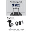 Wanderlite Luggage Set 3pc 20" 24" 28" Suitcase Hardcase Trolley Travel Black-5