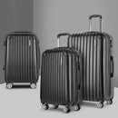 Wanderlite Luggage Set 3pc 20" 24" 28" Suitcase Hardcase Trolley Travel Black-8