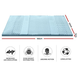 Giselle Bedding Memory Foam Mattress Topper 7-Zone 5cm Double - 0
