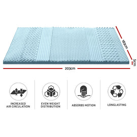 Giselle Bedding Memory Foam Mattress Topper 7-Zone 5cm King - 0