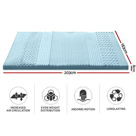 Giselle Bedding Memory Foam Mattress Topper 7-Zone 8cm King - 0