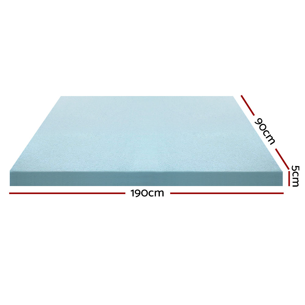 Giselle Bedding Memory Foam Mattress Topper Cool Gel 5cm Single - 0