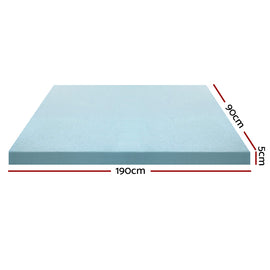 Giselle Bedding Memory Foam Mattress Topper Cool Gel 5cm Single - 0
