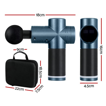 Everfit 30 Speed Massage Gun 4 Heads Vibration Muscle Massager Chargeable Blue - 0