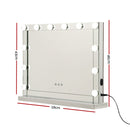 Embellir Hollywood Makeup Mirror With Light 12 LED Bulbs Vanity Lighted Silver 58cm x 46cm-2