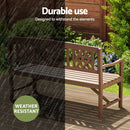 Gardeon Outdoor Garden Bench Wooden Chair 3 Seat Patio Furniture Lounge Natural-6