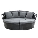 Gardeon Sun Lounge Setting Wicker Lounger Day Bed Patio Outdoor Furniture Black-3