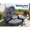 Gardeon Sun Lounge Setting Wicker Lounger Day Bed Patio Outdoor Furniture Black-6
