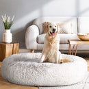 i.Pet Pet Bed Dog Cat 110cm Calming Extra Large Soft Plush White Brown-8