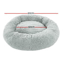 i.Pet Pet Bed Dog Cat 90cm Large Calming Soft Plush Light Grey-2