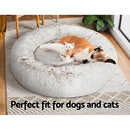 i.Pet Pet Bed Dog Cat 90cm Large Calming Soft Plush White Brown-7