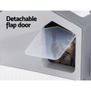 i.Pet Cat Litter Box Large Tray Kitty Toilet Enclosed Cat Litter Box Hooded Scoop Mat Grey-4