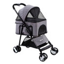 i.Pet Pet Stroller Dog Pram Cat Carrier Travel Large Pushchair Foldable 4 Wheels Grey-1