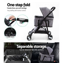 i.Pet Pet Stroller Dog Pram Cat Carrier Travel Large Pushchair Foldable 4 Wheels Grey-5