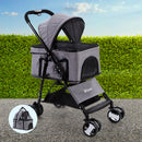 i.Pet Pet Stroller Dog Pram Cat Carrier Travel Large Pushchair Foldable 4 Wheels Grey-8