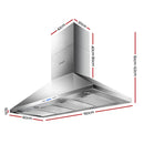 Devanti 1500mm Range Hood 150cm BBQ Commercial Rangehood-2
