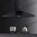 Devanti 900mm Range Hood 90cm Rangehood Black-8