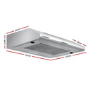Devanti 600mm Range Hood 60cm Rangehood Stainless Steel-2