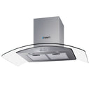 Devanti 900mm Range Hood 90cm Rangehood Glass Canopy-1