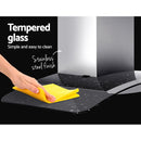 Devanti 900mm Range Hood 90cm Rangehood Glass Canopy-6