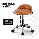 Artiss Salon Stool Swivel Chair Backrest Chairs-4