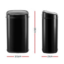 Devanti 58L Motion Sensor Bin Rubbish Automatic Black-2