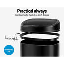 Devanti 68L Motion Sensor Bin Rubbish Automatic Black-5