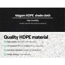 Instahut 90% Shade Cloth 1.83x10m Shadecloth Sail Heavy Duty Black-5