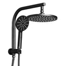 Cefito 9'' Rain Shower Head Set Handheld Round High Pressure Black-1