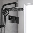 Cefito 9'' Rain Shower Head Set Handheld Round High Pressure Twins Tap Black-8