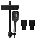 Cefito 8'' Rain Shower Head Set Handheld Square High Pressure Twins Tap Black-3